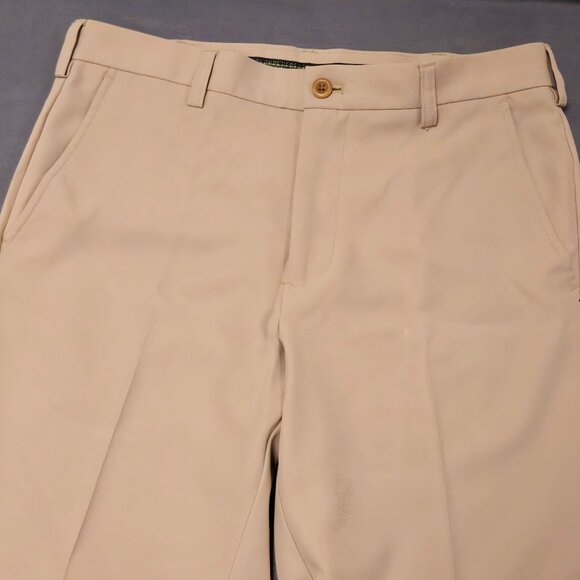 Izod Mens 32 Performance Golf Khaki Straight Leg Pants Tan Preppy Country Club - Picture 5 of 9